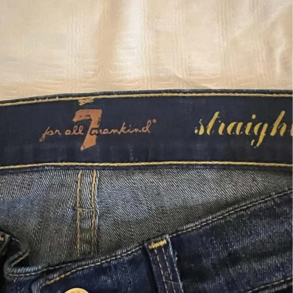 7 for All Mankind straight leg dark wash - Picture 3 of 7